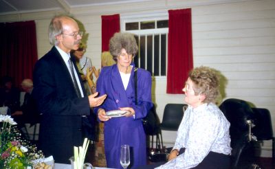 Lauch of vol.3 of "A history of Enfield"
Launch event in Jubilee Hall, 6th July 1994, for vol.III of David Pam's book [i]A history of Enfield[/i]. This picture shows Stuart Mills, Carol Cope and Valerie Carter
Keywords: Jubilee Hall;books;Enfield Preservation Society