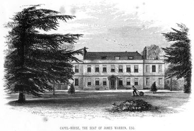 Capel Manor
Captioned: "Capel-House, the seat of James Warren, Esq." - An engraving, probably from [i]A history of Enfield ...[/i] by Hodson and Ford, 1873.
Keywords: historic houses;19th century