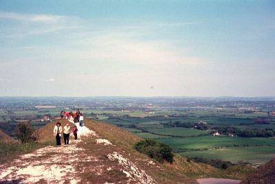 View from top of Downs, near Firle Beacon, May 1974
