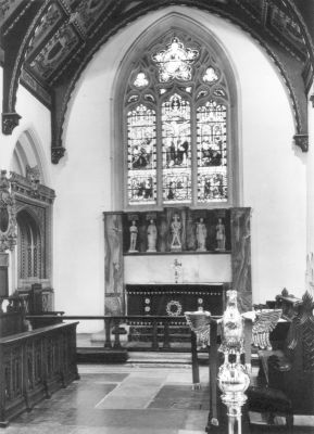 St Andrew's Church: altar and stained glass window
From [i]Heritage of Enfield[/i] exhibition, 1970.
Keywords: St Andrews Church;interiors;windows;altars