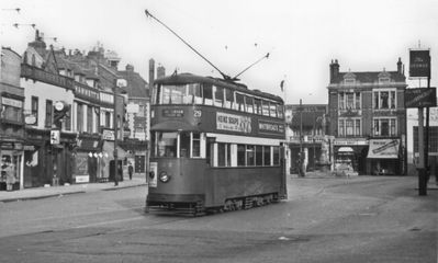 Tramcar in Enfield Town, 1938
Ex-met. class UCC tram.
Keywords: tramcars;road transport;The Town