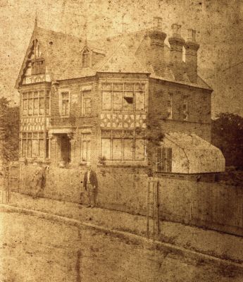 Malmo House, 1 Bycullah Road, Bycullah Park.
From a very faded sepia print. The same house can be seen on the right hand side of the photograph showing the entrance to Bycullah Road from Windmill Hill.  Hildur Thomson, who was born in Malmo, Sweden, lived in "Malmo House" around 1900.
Keywords: demolished buildings;houses