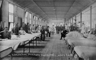 Edmonton Military Hospital
Mary East ward. From an unused postcard. 
Keywords: hospitals;World War I