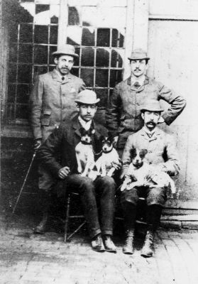 Leggatt brothers
The five Leggatt brothers had the Tudor Room built as an extension of their house, Little Park. Four of the brothers remained bachelors and lived in Gentleman's Row all their lives, Dudley, the youngest, surviving until 1952. Standing, Ernest and Martin; sitting, Percy and Dudley. - [i]Fighting for the future[/i], p.11.
Keywords: people;Tudor Room