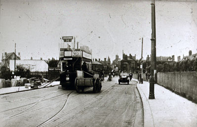 Southbury Road tram terminus
Keywords: road transport;roads and streets;tramcars;horse-drawn vehicles;road transport