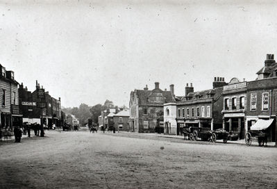 The Town, looking west, 19th century
Keywords: 19th century;shops;roads and streets;horse-drawn vehicles