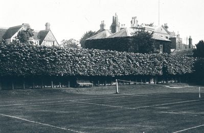 Little Park tennis court, about 1920
Hargrave House in the background.
Keywords: 1920s;gardens;tennis