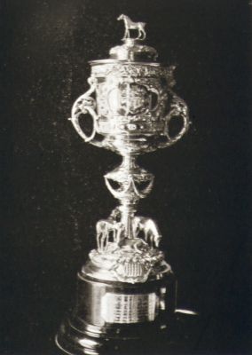 Silver cup presented to Col. Sir Alfred Somerset
Caption on photograph reads "Silver cup presented to Col. Sir Alfred Somerset by the Gentry and Inhabitants of Enfield, February 1876".
Keywords: people;silverware