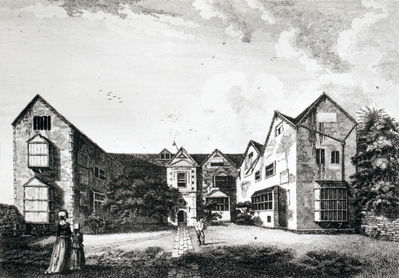 The Manor House on Enfield Green, known as "The Palace",  1778
The location is shown on the following sketch map taken from [url=http://enfieldsociety.org.uk/sales/index.php?main_page=product_info&cPath=1&products_id=28][i]History of Enfield, vol.1[/i][/url] by David Pam, page 41. [img]http://www.enfieldsociety.org.uk/images/EnfieldGreen1572.jpg[/img]
Keywords: Manor House;Palace;palaces;engravings