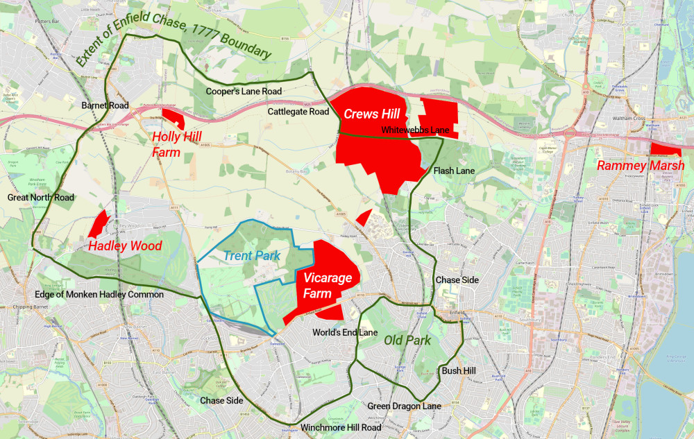 Enfield Chase Outline And Proposed Sites 0 